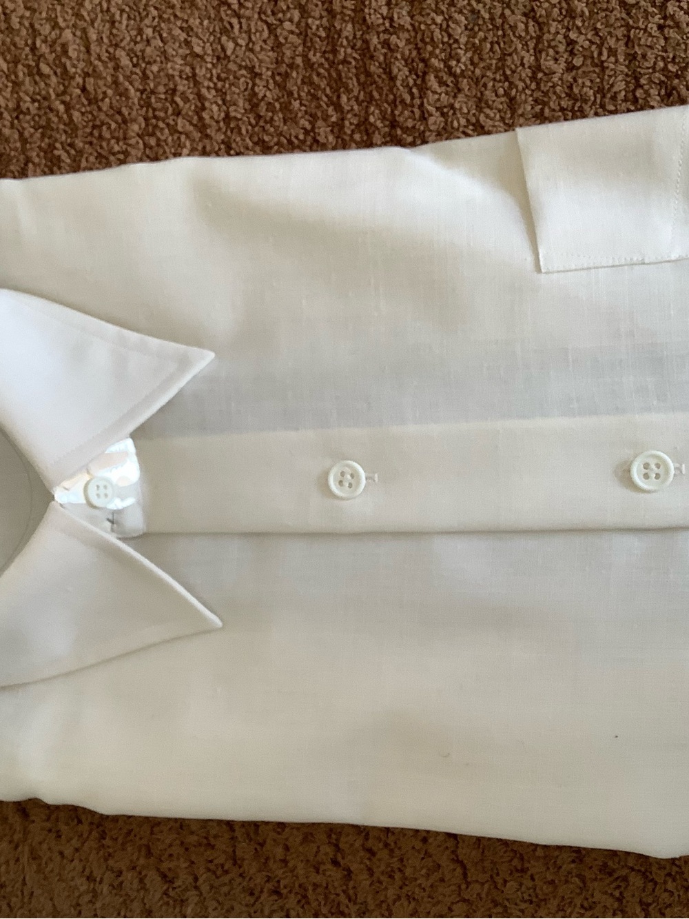 Barbour White Men's Dress Shirt - Classic Point Collar. vintage